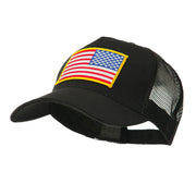 5 Panel Mesh American Flag Gold Patch Cap