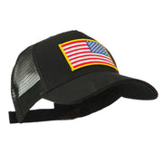 5 Panel Mesh American Flag Gold Patch Cap