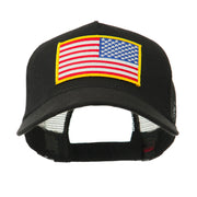 5 Panel Mesh American Flag Gold Patch Cap