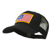 5 Panel Mesh American Flag Gold Patch Cap