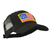 5 Panel Mesh American Flag Gold Patch Cap