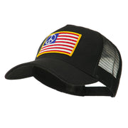 5 Panel Mesh American Flag Gold Patch Cap