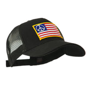 5 Panel Mesh American Flag Gold Patch Cap