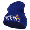 Mountain Biking Embroidered Long Beanie