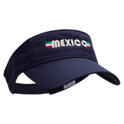 Mexico Banner Embroidered Pro Style Cotton Twill Washed Visor