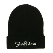 Freedom Embroidered Long Beanie