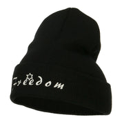 Freedom Embroidered Long Beanie