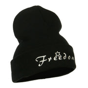 Freedom Embroidered Long Beanie