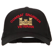 Combat Engineer Veteran Embroidered Solid Cotton Pro Style Cap