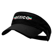 Mexico Banner Embroidered Pro Style Cotton Twill Washed Visor