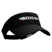 Mexico Banner Embroidered Pro Style Cotton Twill Washed Visor