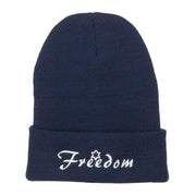 Freedom Embroidered Long Beanie