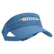 Mexico Banner Embroidered Pro Style Cotton Twill Washed Visor