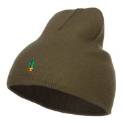 Mini Cactus Embroidered Short Beanie