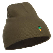 Mini Cactus Embroidered Short Beanie