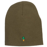 Mini Cactus Embroidered Short Beanie