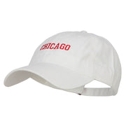 Chicago Embroidered Washed Buckled Cap