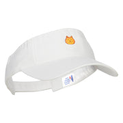 Mini Cat Face Embroidered Cotton Washed Visor