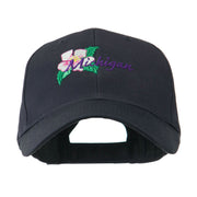 USA State Flower Michigan Apple Blossom Embroidered Cap