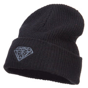 Diamond Embroidered Eco Cotton Cuff Beanie