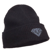 Diamond Embroidered Eco Cotton Cuff Beanie