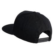 Red Panda Embroidered 5 Panel Flat Bill Twill Snapback Solid Cap - Black OSFM