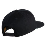 Red Panda Embroidered 5 Panel Flat Bill Twill Snapback Solid Cap - Black OSFM