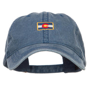 Mini Colorado Flag Embroidered Washed Cap