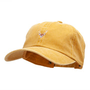 Mini Buck Embroidered Unstructured Cotton Cap