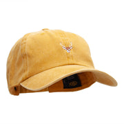 Mini Buck Embroidered Unstructured Cotton Cap