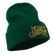 Merry Christmas with Candy Cane Embroidered Long Beanie