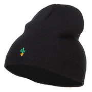 Mini Cactus Embroidered Short Beanie