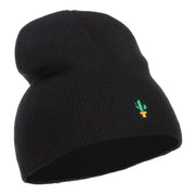 Mini Cactus Embroidered Short Beanie