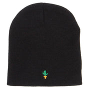 Mini Cactus Embroidered Short Beanie