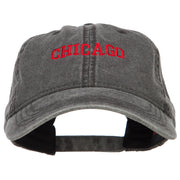 Chicago Embroidered Washed Buckled Cap