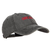 Chicago Embroidered Washed Buckled Cap