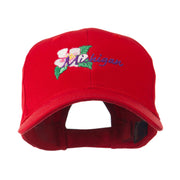 USA State Flower Michigan Apple Blossom Embroidered Cap