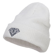 Diamond Embroidered Eco Cotton Cuff Beanie