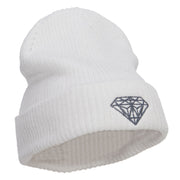 Diamond Embroidered Eco Cotton Cuff Beanie