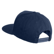 Red Panda Embroidered 5 Panel Flat Bill Twill Snapback Solid Cap - Navy OSFM