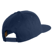 Red Panda Embroidered 5 Panel Flat Bill Twill Snapback Solid Cap - Navy OSFM