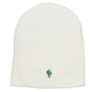 Mini Cactus Embroidered Short Beanie