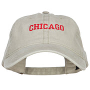 Chicago Embroidered Washed Buckled Cap