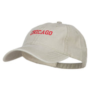 Chicago Embroidered Washed Buckled Cap