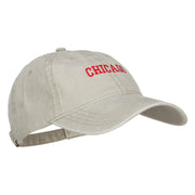 Chicago Embroidered Washed Buckled Cap