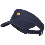 Mini Cat Face Embroidered Cotton Washed Visor