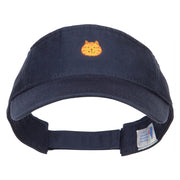 Mini Cat Face Embroidered Cotton Washed Visor