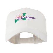 USA State Flower Michigan Apple Blossom Embroidered Cap