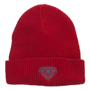 Diamond Embroidered Eco Cotton Cuff Beanie