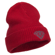 Diamond Embroidered Eco Cotton Cuff Beanie